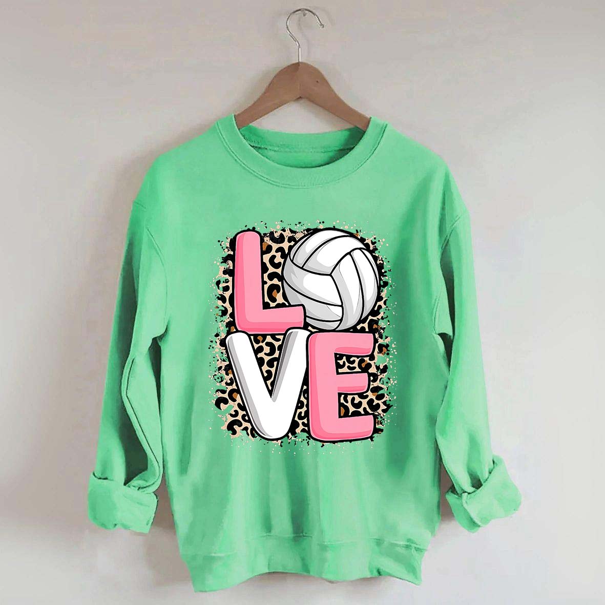 Leopard Print Love Volleyball Sweatshirt