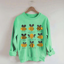 Cute Bee Positivity Teacher Sweatshirt