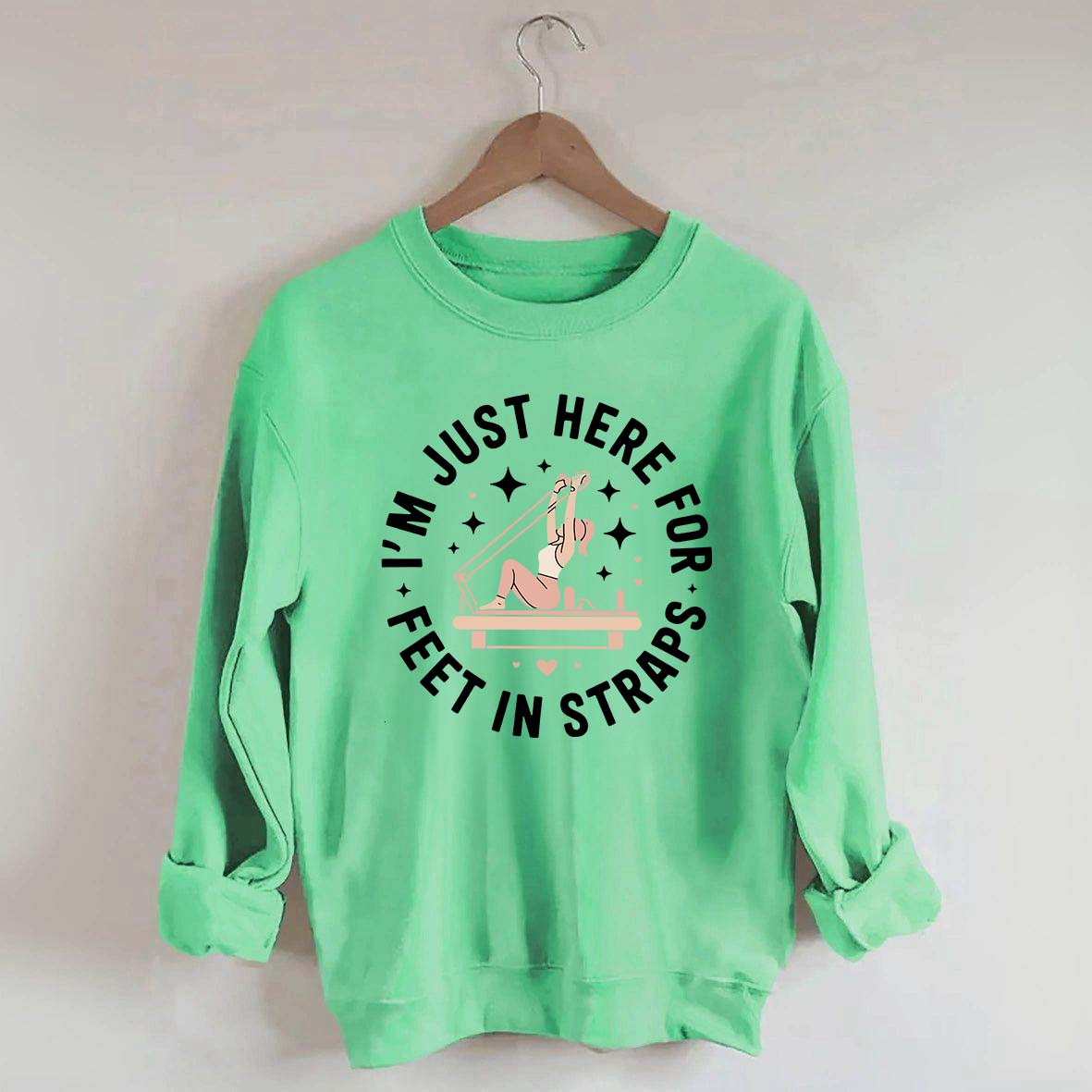 Feet In Straps Pilates Happy Hour Sweatshirt