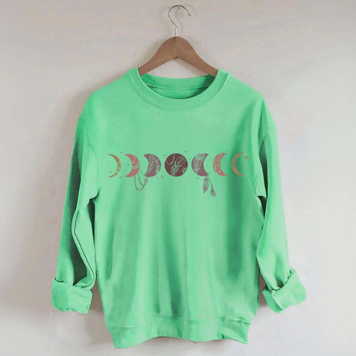 Boho Celestial Witchy Moon Phases Sweatshirt