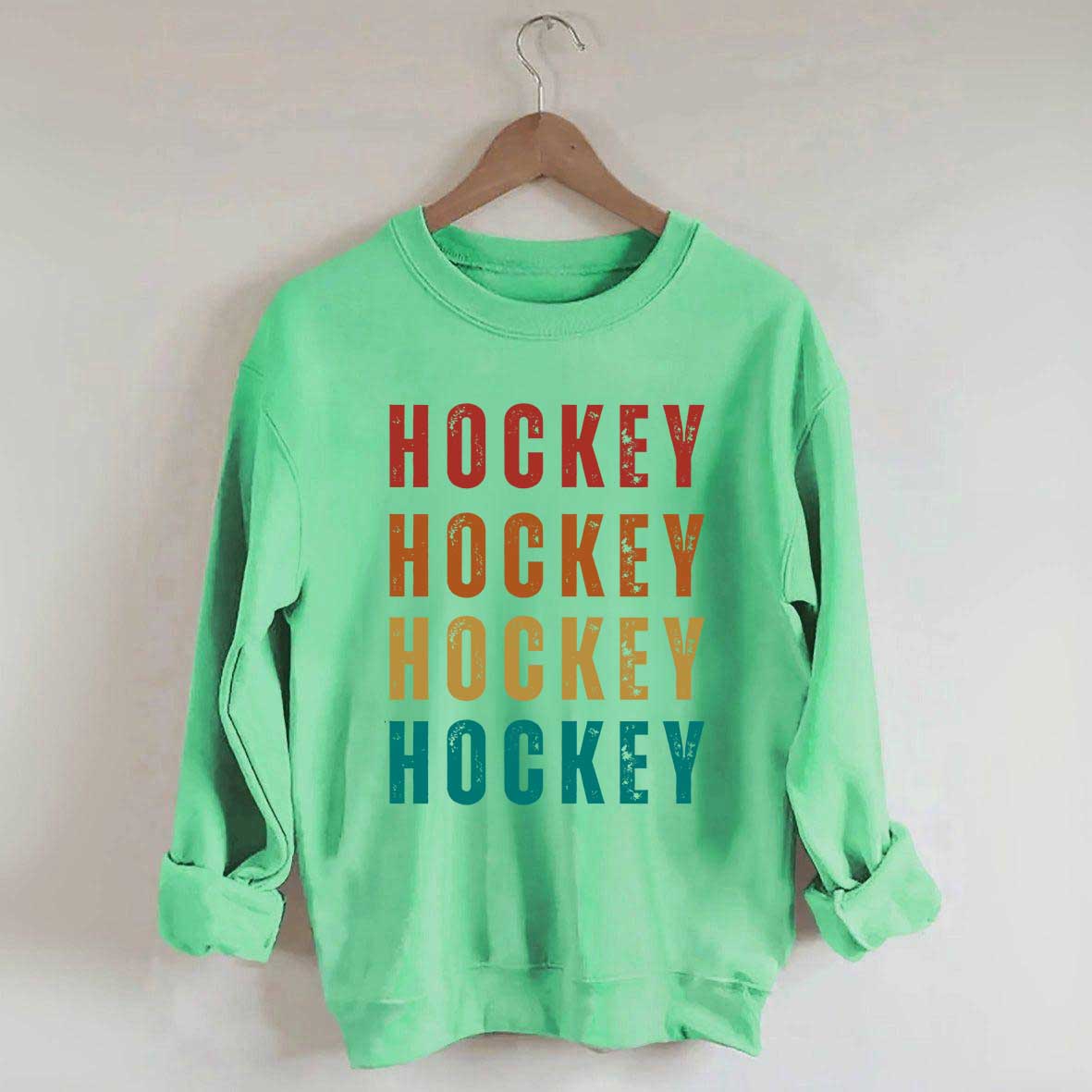 Retro Hockey Text Art Sweatshirt