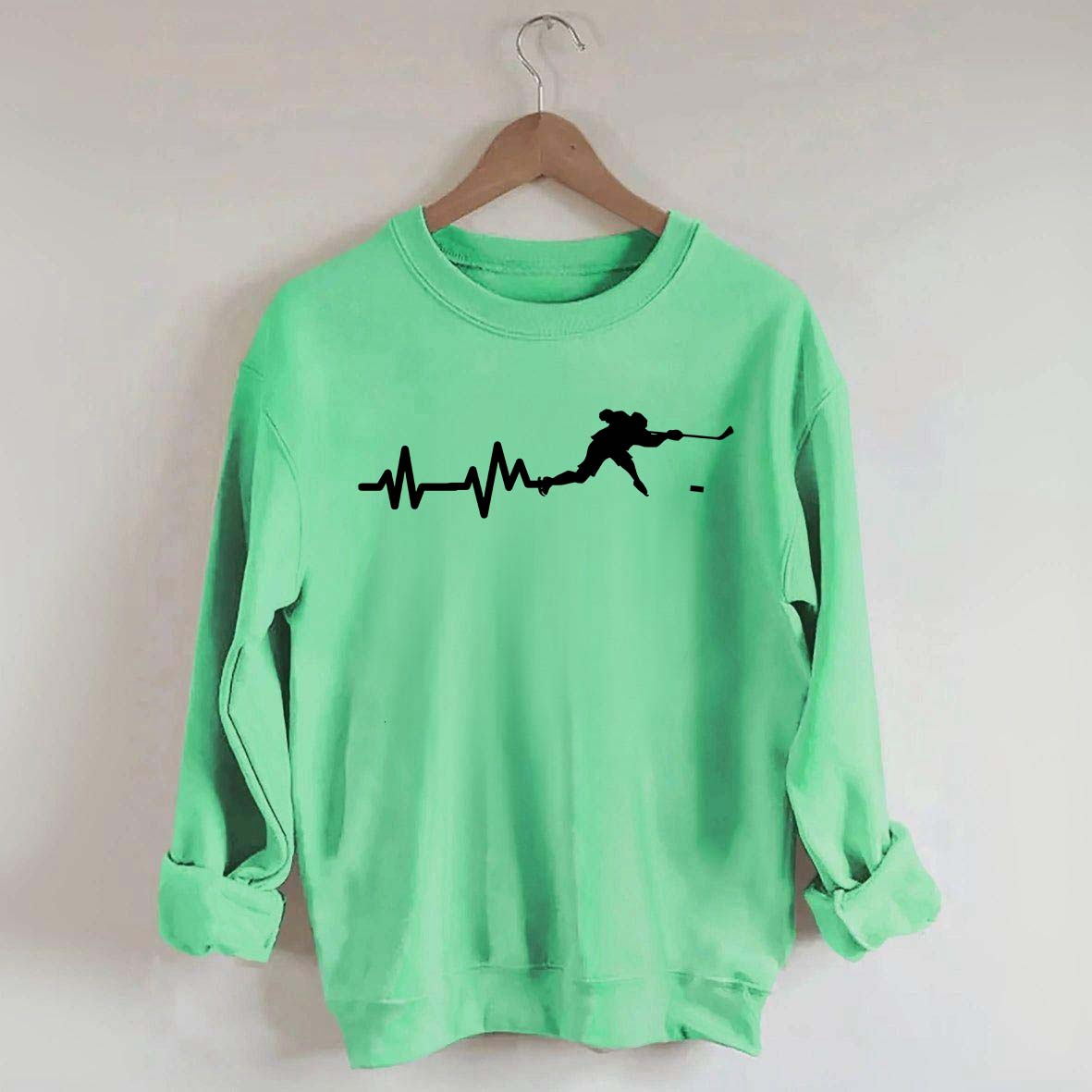 Ice Hockey Player Heartbeat Sweatshirt