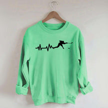 Ice Hockey Player Heartbeat Sweatshirt