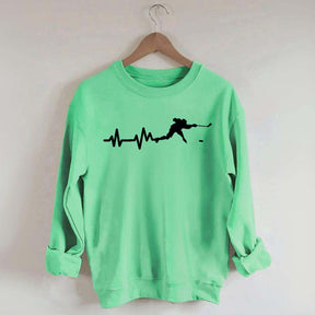 Ice Hockey Player Heartbeat Sweatshirt