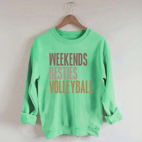 Weekends Besties Volleyball Sweatshirt