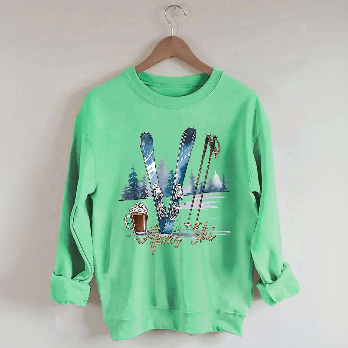Apres Ski Skifahrer Schokolade Coffee Sweatshirt