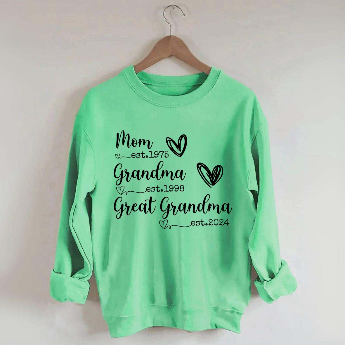 Custom Mom Grandma Great Grandma Est Year Sweatshirt