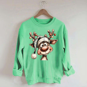 Retro Reindeer Merry Christmas Sweatshirt