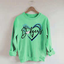 Dodgers Baseball Heart Sweatshirt