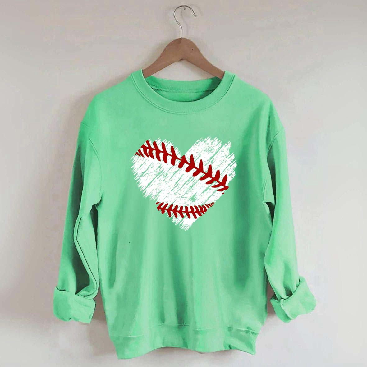 Distressed Baseball Heart Sweatshirt