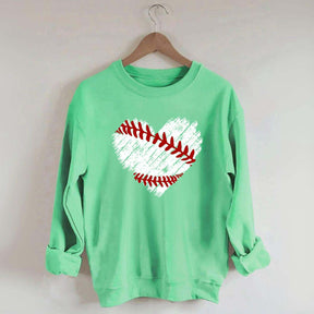 Distressed Baseball Heart Sweatshirt