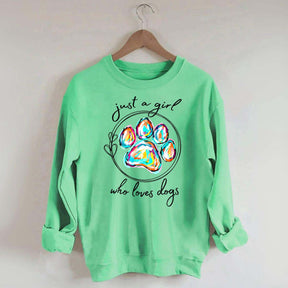 Just a Girl Who Loves Dogs  Animal Lover Sweatshirt