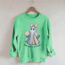 Retro Patchwork Ghost Volleyball Sweatshirt