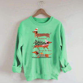 Funny Dachshund Through the Snow Sweatshirt