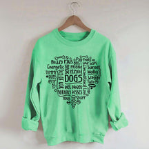 Dog Mom Words in Heart Sweatshirt