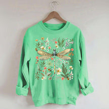 Dragonfly Floral Cottagecore Botanical Retro Sweatshirt