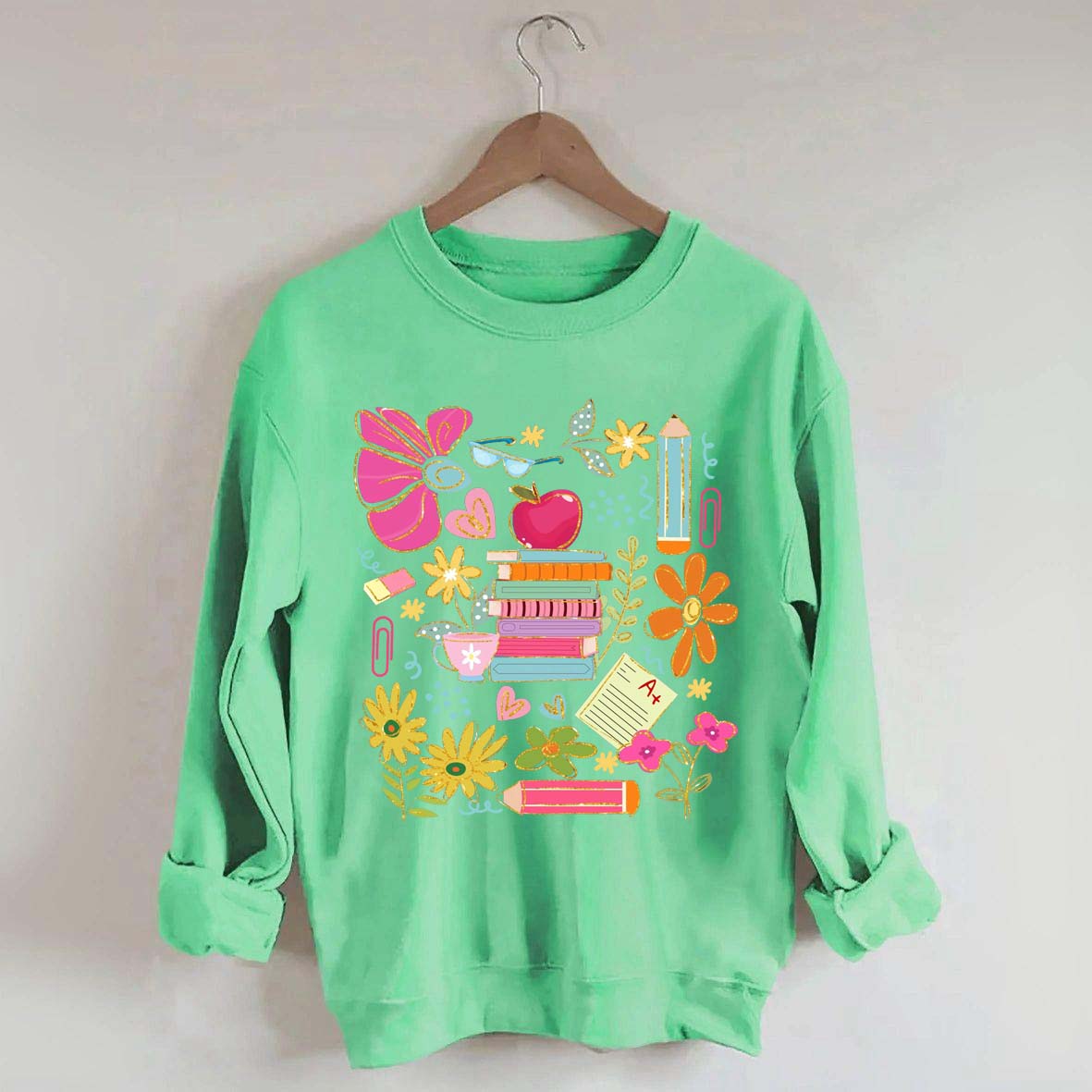 Back to School Bookish Botanical Sweatshirt