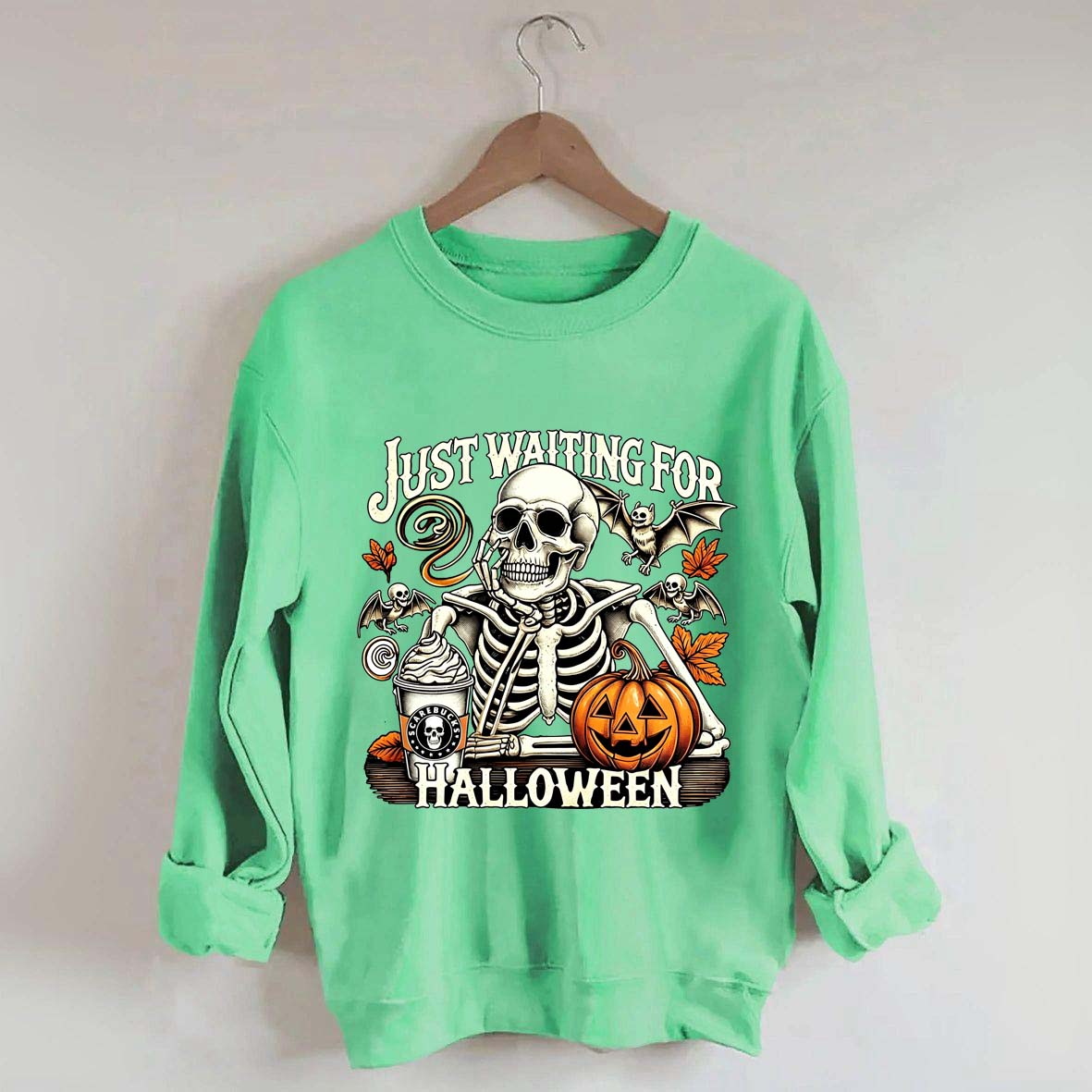 Just Waiting for Halloween Retro Halloween Sweatshirt