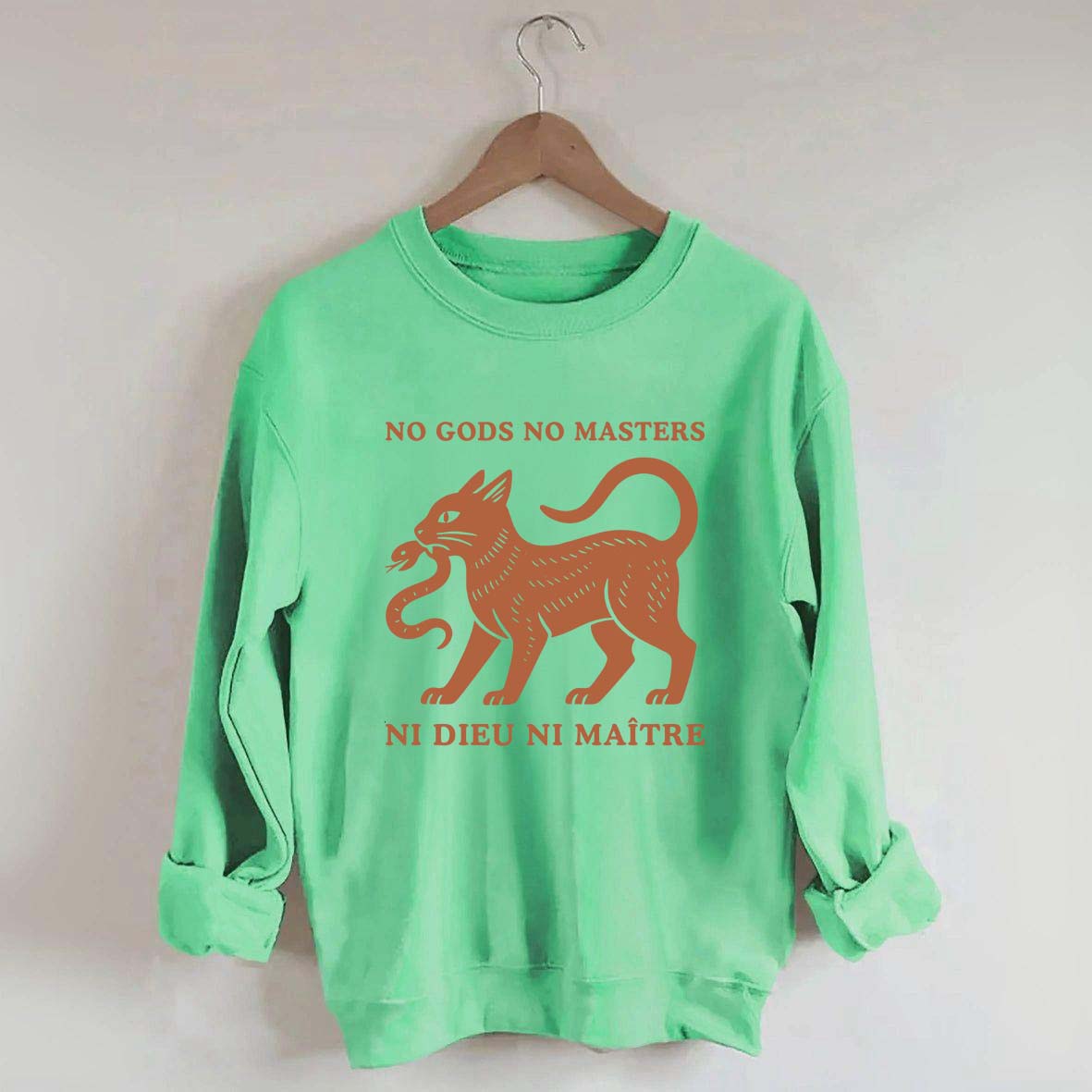 No Gods No Masters Ni Dieu Ni Maître Cat Sweatshirt