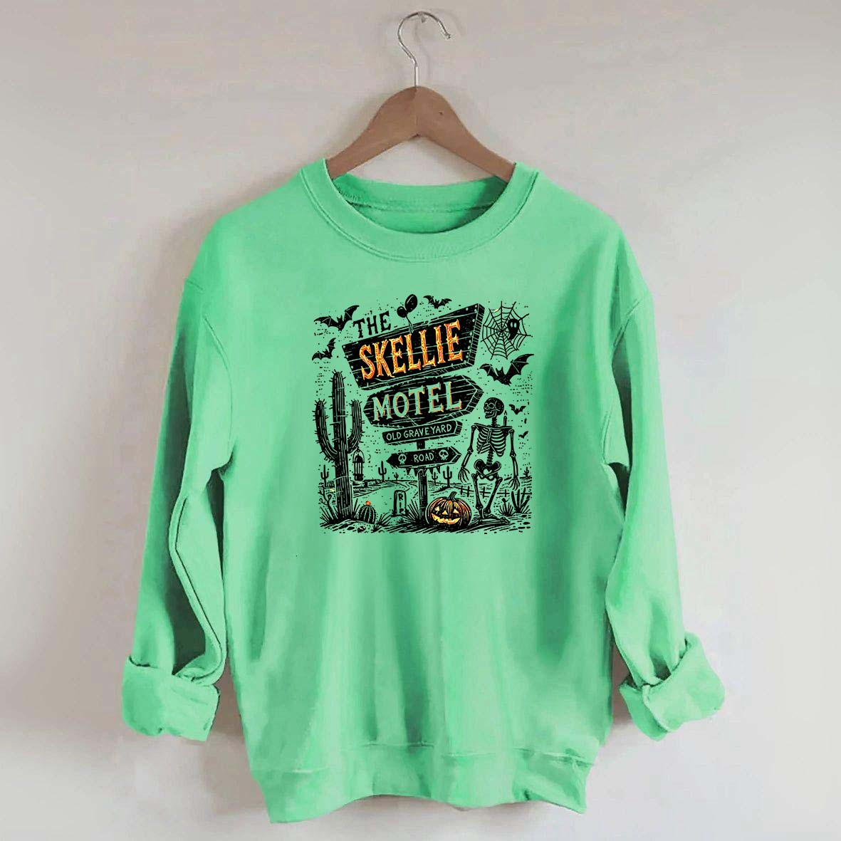 Skellie Motel Funny Halloween Trendy Sweatshirt
