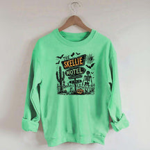 Skellie Motel Funny Halloween Trendy Sweatshirt