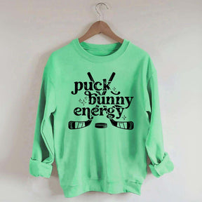 Puck Bunny Energy Retro Hockey Sweatshirt