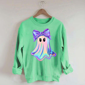 Shimmering  Iridescent Glitter Ghost Sweatshirt