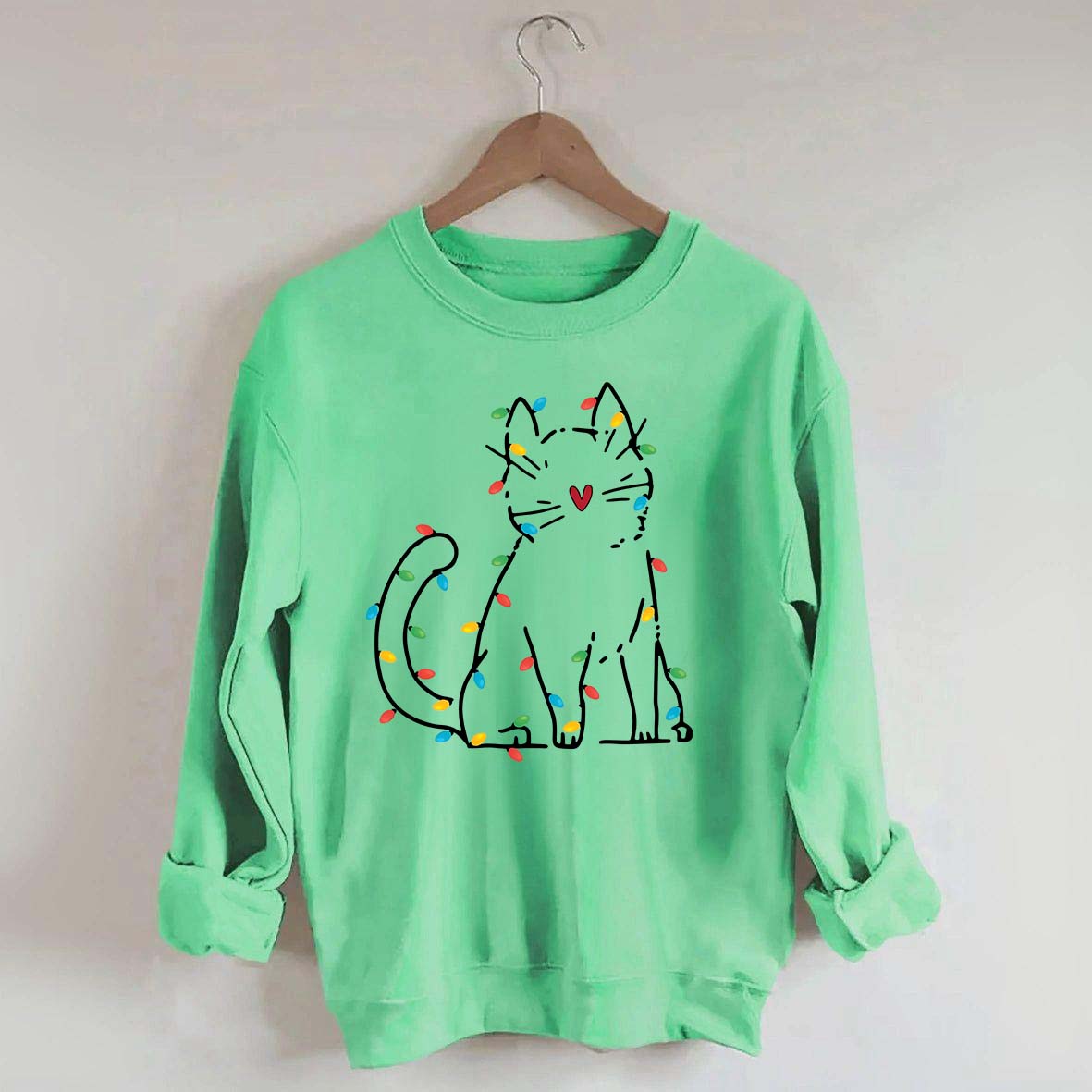 Cat Christmas Lights Sweatshirt