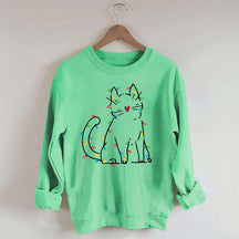 Cat Christmas Lights Sweatshirt