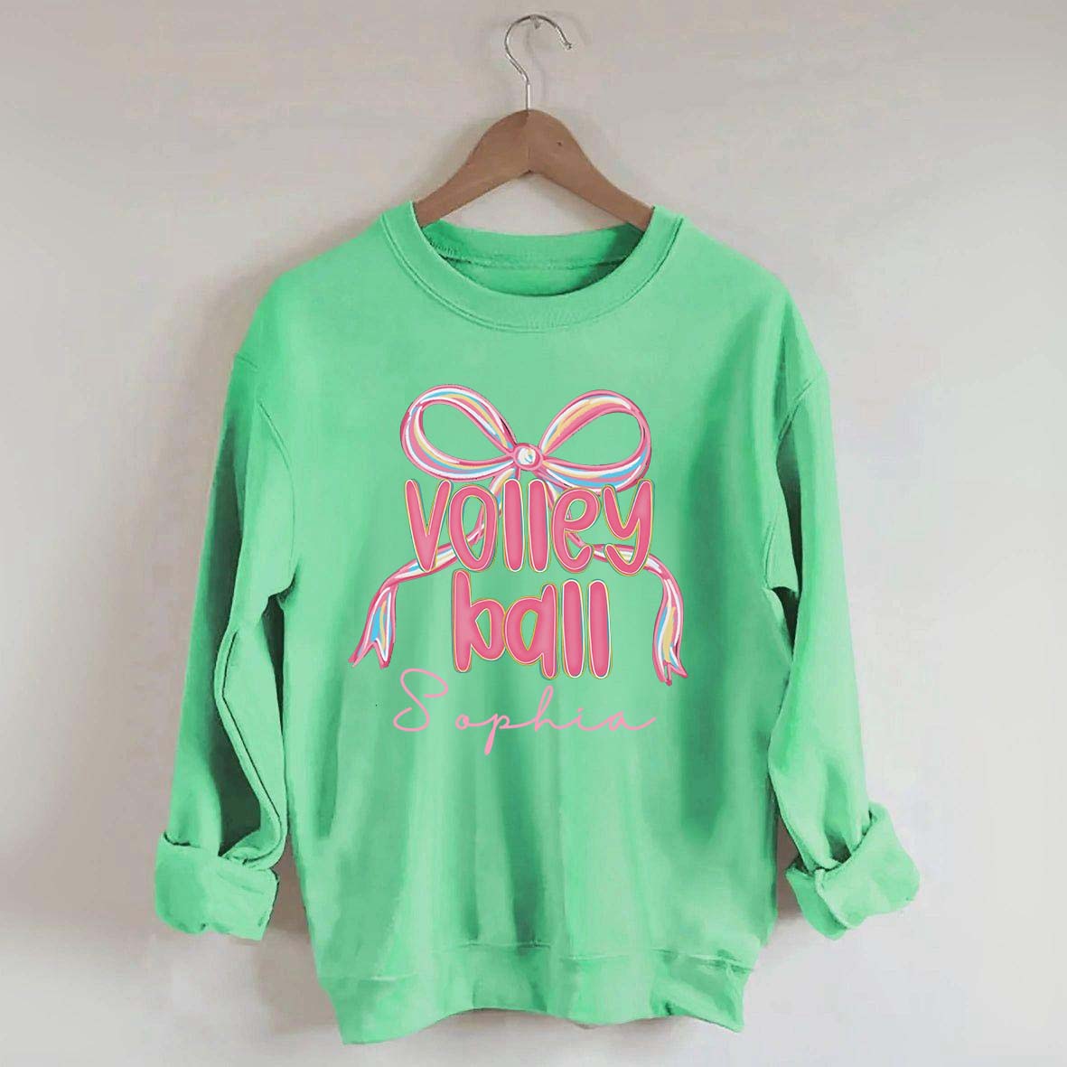 Personalized Volleyball Bow Sweatshirt