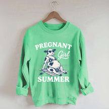 Pregnant Girl Summer Cow Sweatshirt