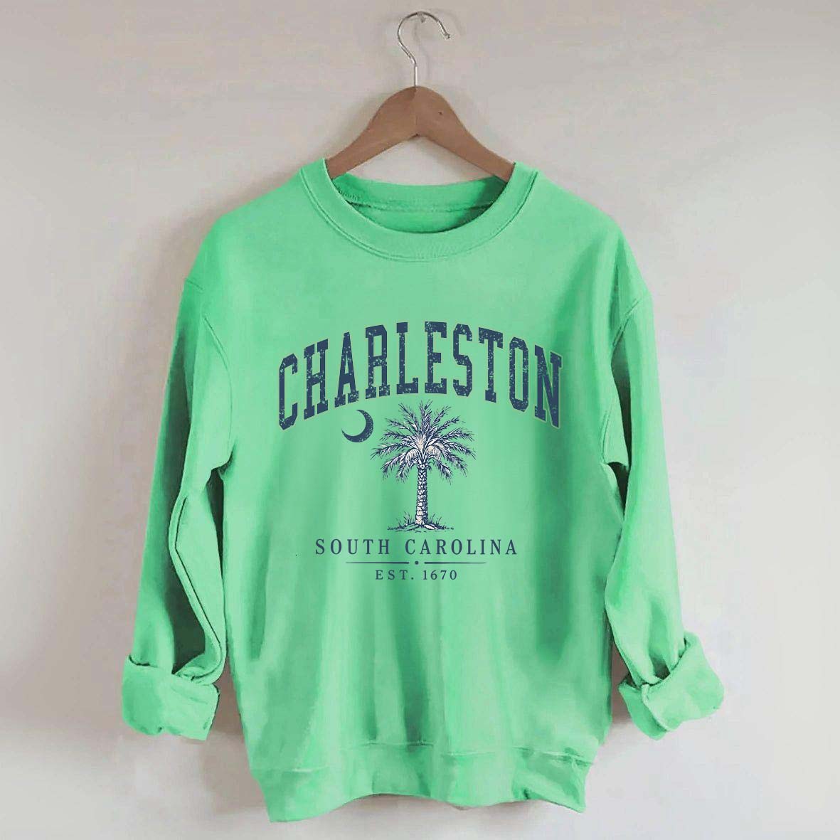 Retro Charleston South Carolina Palm Tree Sweatshirt