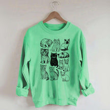 Retro Kitten Graphic Cat Sweatshirt