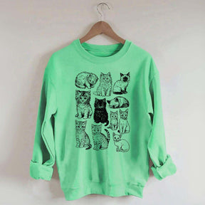 Retro Kitten Graphic Cat Sweatshirt