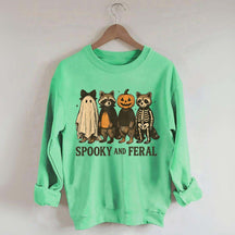 Cute Spooky and Feral Raccoon Sweatshirt