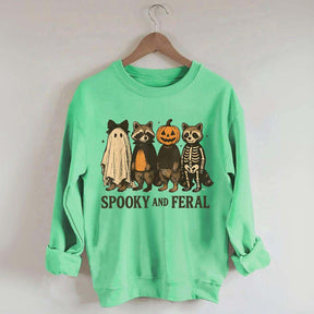 Cute Spooky and Feral Raccoon Sweatshirt