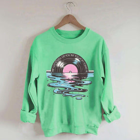 Time Casts A Spell On You Retro Vinyl Record Sweatshirt