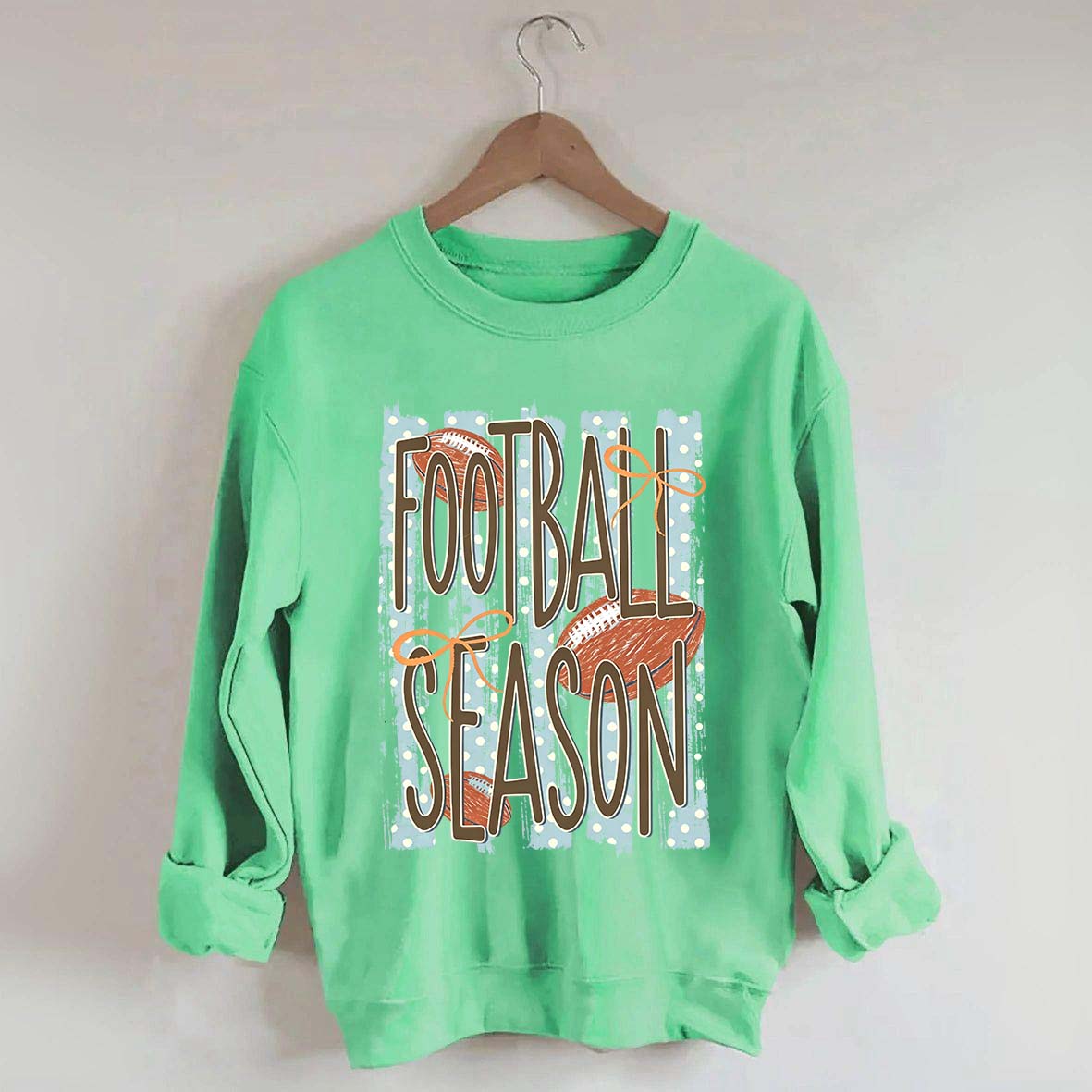 Trendy Stripes Football Mom Sweatshirt