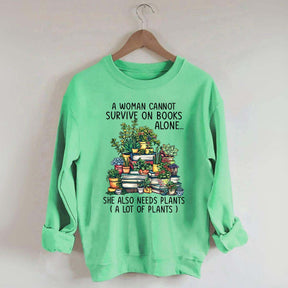 Books Plants Women Sweatshirt