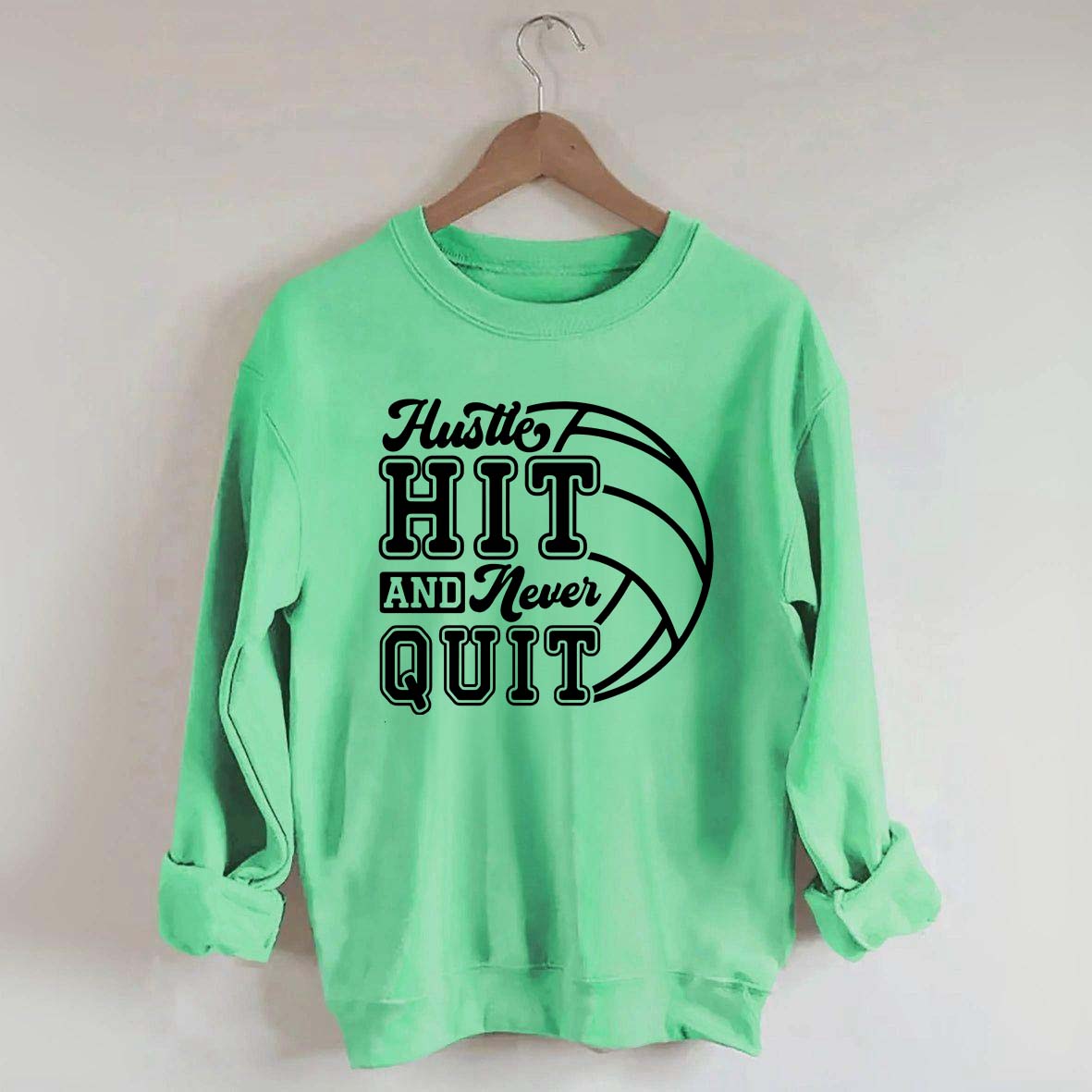 Hustle Never Quit Gameday Games Practice Fan Sweatshirt