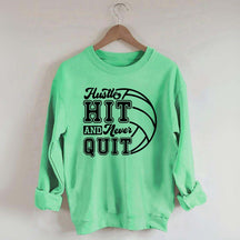 Hustle Never Quit Gameday Games Practice Fan Sweatshirt