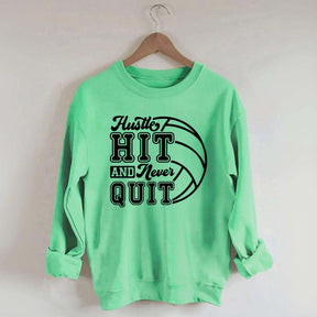 Hustle Never Quit Gameday Games Practice Fan Sweatshirt