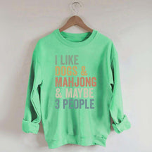 Funny Mahjong and Dogs Sweatshirt