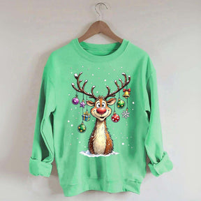 Cute Merry Christmas Vintage Reindeer Sweatshirt
