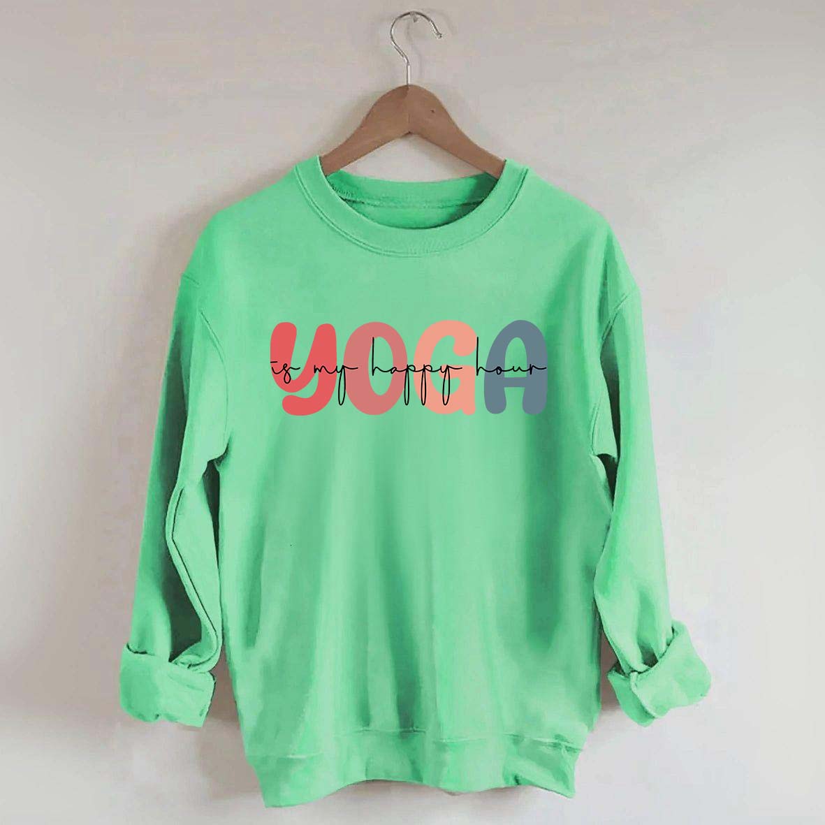 Retro Yoga Is My Happy Hour Sweatshirt