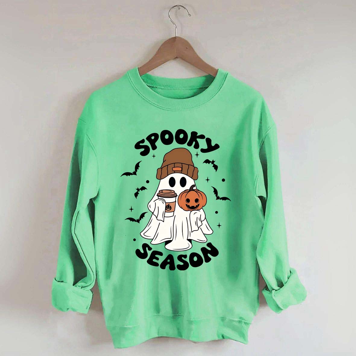 Halloween Ghost Spooky Season Coffee Sweatshirt