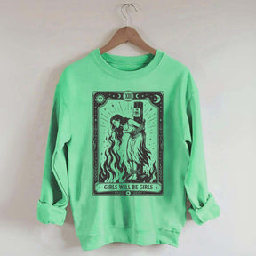 Retro Girls Will Be Girls Witch With Sigarete Sweatshirt