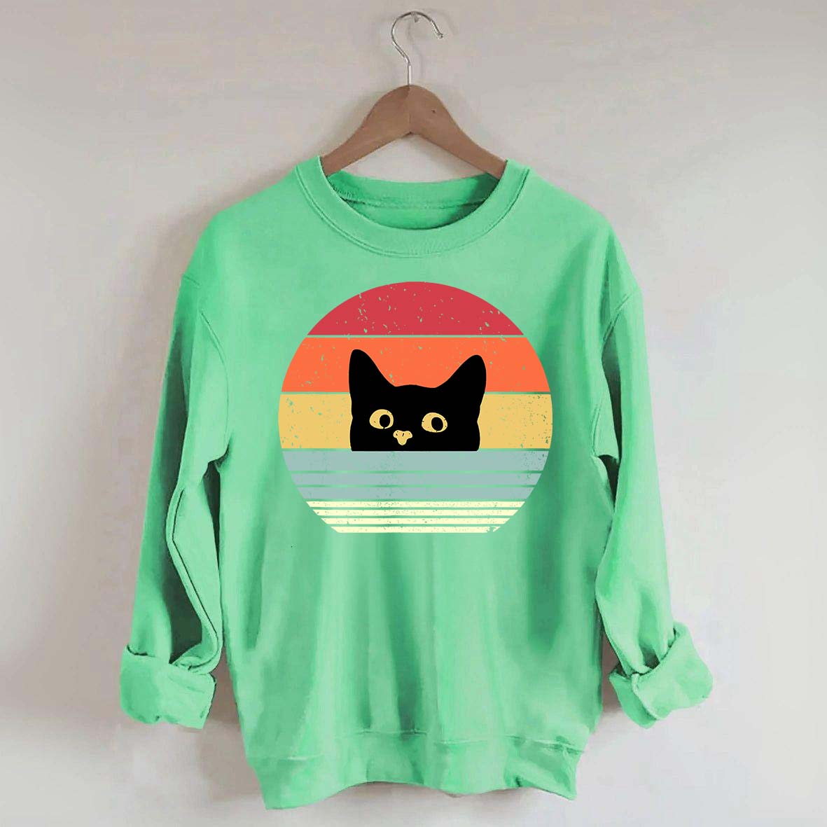 Retro Black Cat Crazy Sweatshirt