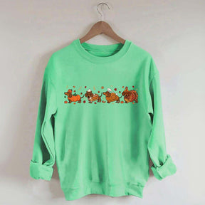 Cute Wiener Dog Turkey Costume Halloween Sweatshirt