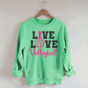 Live Love Volleyball Pink Sweatshirt